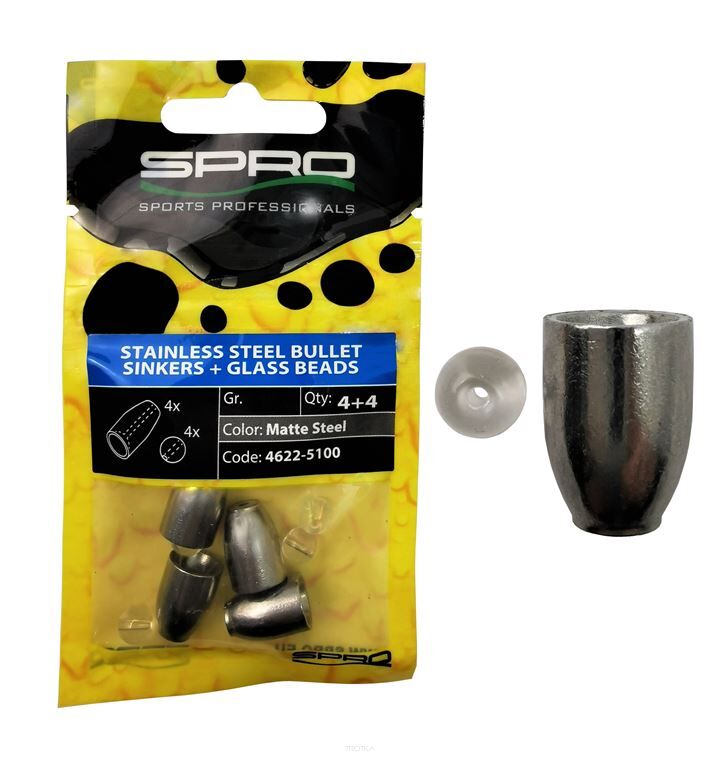 Spro Stainless Steel Bullet Sinkers 1,8g Matte Steel 5+5