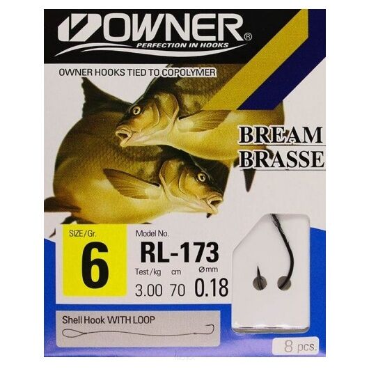 Haczyki Owner z przyponem RL-173 - Bream roz. 8 RL-173 8