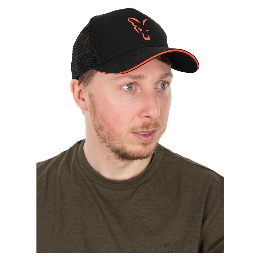 CZAPKA Z DASZKIEM FOX COLLECTION TRUCKER CAP BLACK & ORANGE