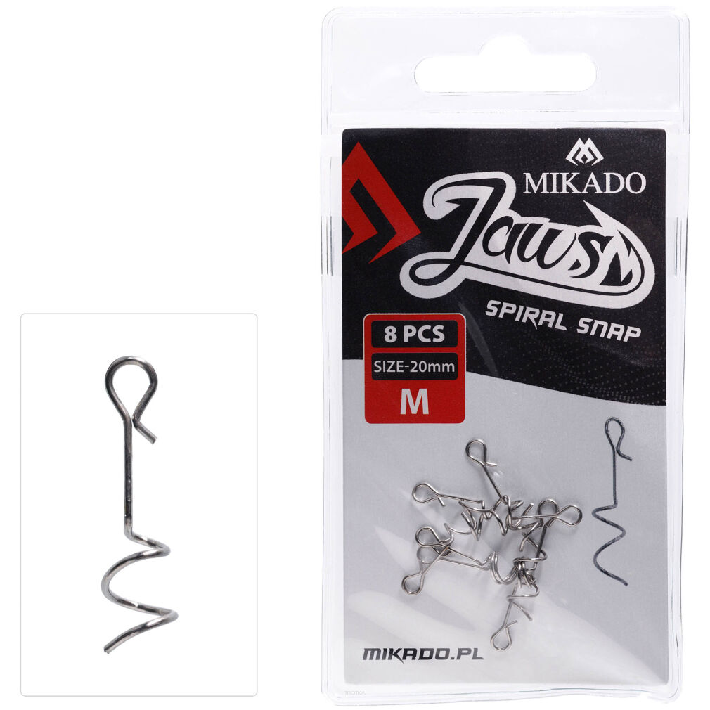 Wkręty Mikado Z Klipsem Do Haczyka Offsetowego Jaws Spiral Snap S 15mm