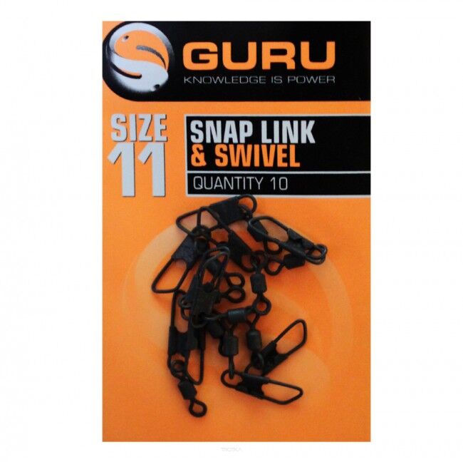 Krętlik z agrafką Guru Snap Link & Swivel - #11 GSLS