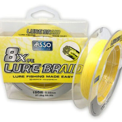 Plecionka Asso 8XPE Lure Braid St Spool Yellow-10 8x75den 0,18mm 300m