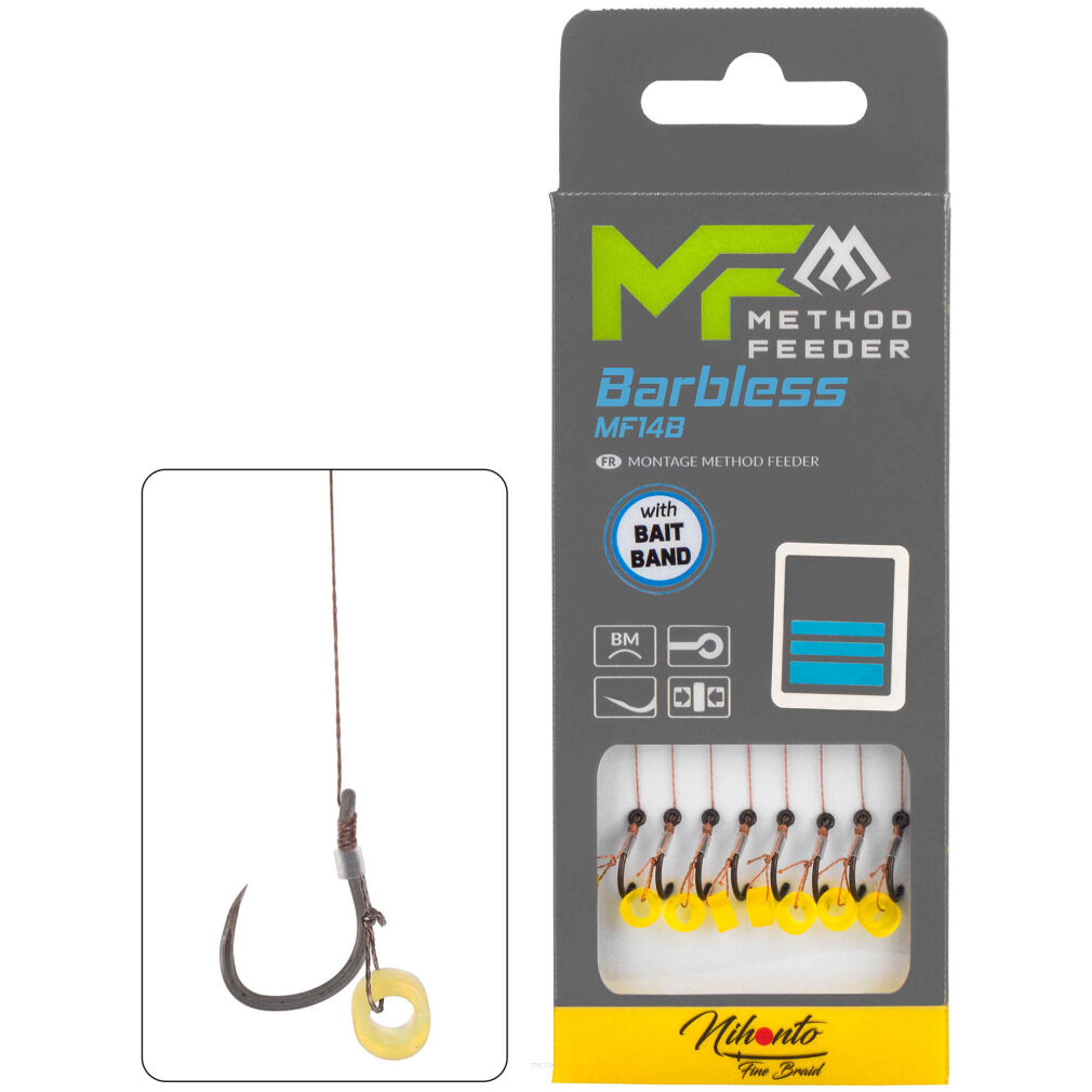 Przypony Mikado Mf Mf14 Z Gumką Hak Bez Zadziora Nr 14 / Plecionka: 0.12mm/10cm