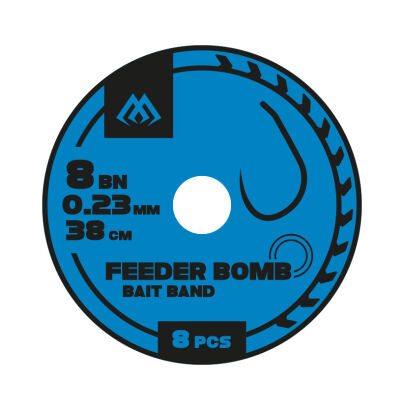 Przypony Mikado Feeder Bomb z Gumką bez zadziora #8 0,23mm/38cm