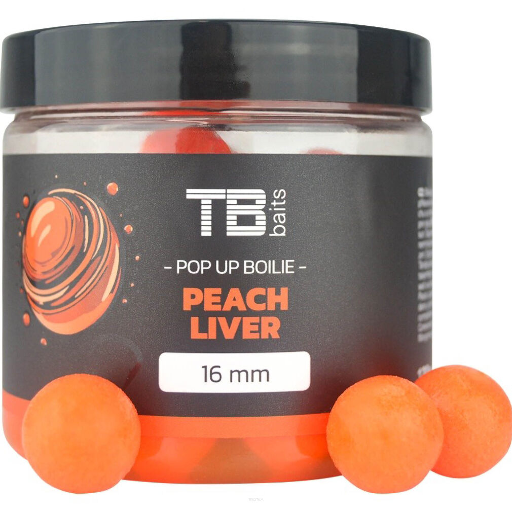 Kulki W Dipie TB Baits Floating Pop-Up Orange Peach Liver + NHDC 65g 16mm