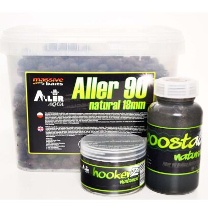 Pakiet Massive Baits Aller Natural - Wiadro 5kg 18mm + Boosta + HookerZ 18mm