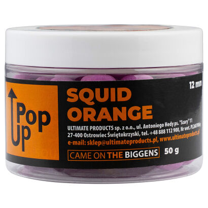 Kulki Pływające w zalewie Kałamarnica + Pomarańcza New Ultimate Products Squid Orange Pop-Ups 12mm