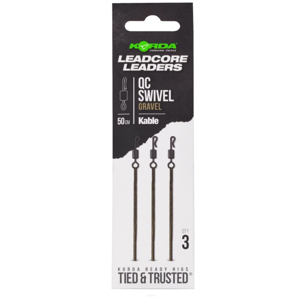 Leadcore Korda Kable Leadcore Leader QC Swivel Gravel 50cm