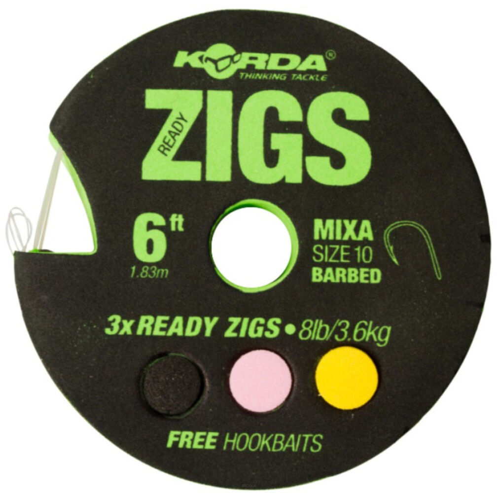 Przypony Korda Ready Zigs Mixa 10 Barbed 8ft/2.44m 8lb/3.6kg